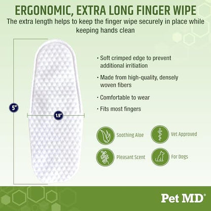 Pet MD Dog Ear Finger Wipes - with Eucalyptus & Aloe Vera for Dogs - 50 ct - Image 6