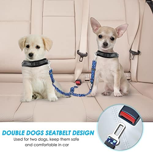 SlowTon Double Dog Seat Belt for Car with Elastic Bungee Buffer, Adjustable - Image 2