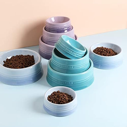 Sweejar Gradient Dog Bowl, Ceramic Dog Food Dish for Large Dogs and Large Cat, Porcelain Pet Bowl for Food and Water 32 oz (Gradient Purple) - Image 4