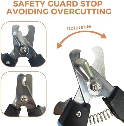 PAPIFFEED Dog Nail Clippers & Grinder with Manual Nail Clipper – Quiet 3-Speed Electric Dog Nail Trimmers with Dual LED, Rechargeable Pet Nail File for Dogs & Cats (Orange) - Image 3