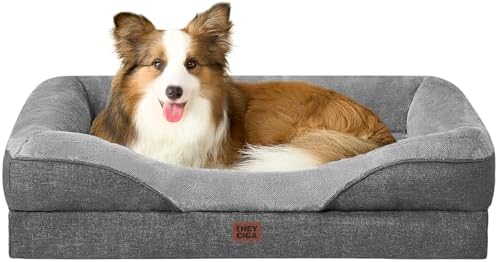 EHEYCIGA Orthopedic Dog Bed for Large Dog, Memory Foam Dog Couch, Grey by EHEYCIGA