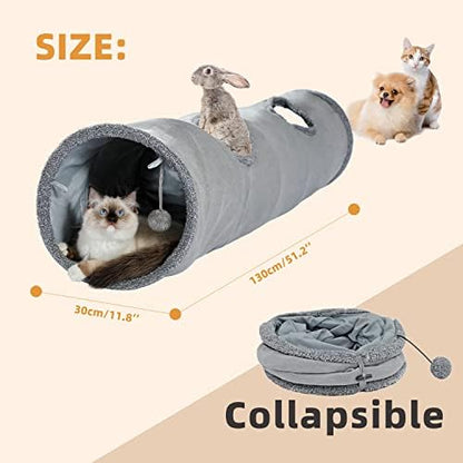 PAWZ Road Cat Tunnel 51 Inches Long Cat Toys Collapsible Tunnel 12”Diameter - Image 3