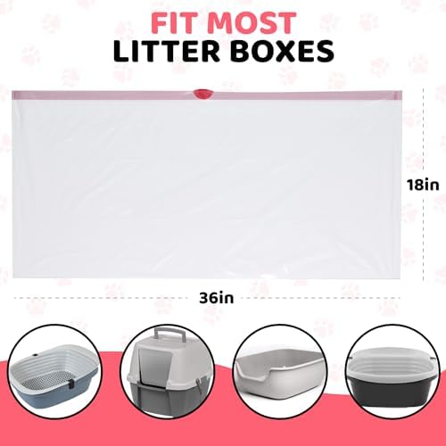 Extra Heavy Duty Jumbo Cat Litter Box Liners 20 Count Cat Waste Liners - Image 2