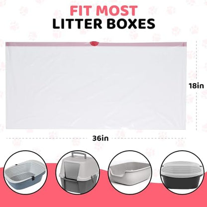 Extra Heavy Duty Jumbo Cat Litter Box Liners 20 Count Cat Waste Liners - Image 2