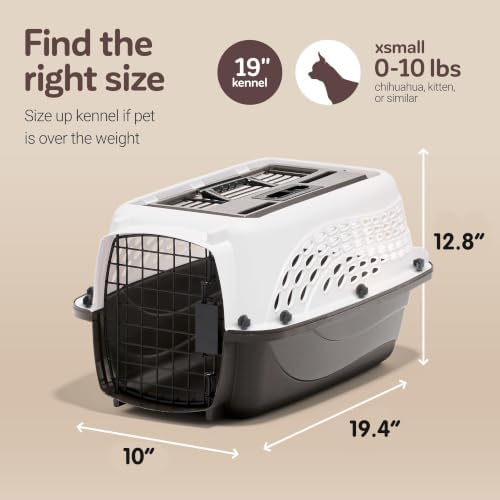 Petmate Two Door Plastic Pet Kennel for Small Dogs and Cats, 19in, White - Image 3