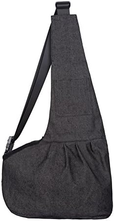 Pet Dog Puppy Cat Carrier Bag Denim Sling Dog Doggy Cat Carrier Single Shoulder Bag, M, Black by MOJUN