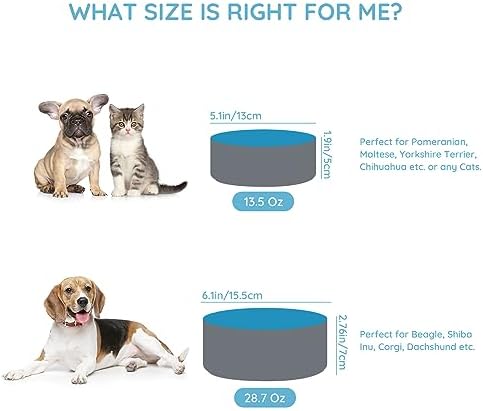 SPUNKYJUNKY 28.7OZ Ceramic Dog and Cat Bowl, Modern Cute Weighted Food Water Bowl for Replace Blue-Grey (1 Pack) - Image 5