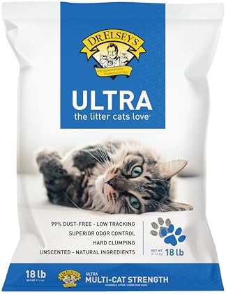 Dr. Elsey's Ultra Unscented Clumping Clay Cat Litter 18 lb Bag by DrElseys