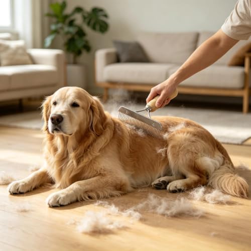 Grooming Rake Brush, Shedding Tool for Medium & Large Dog Undercoat - Image 5