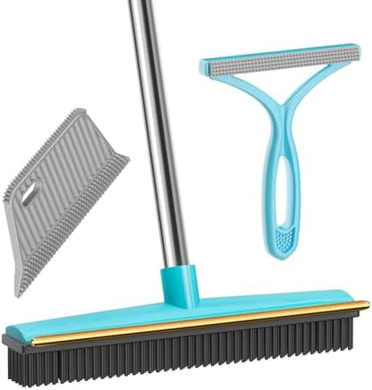 SOCCSO Carpet Rake Pet Hair Remover, 60" Long Rubber Broom, 3 Pack by SOCCSOPetHairRemover