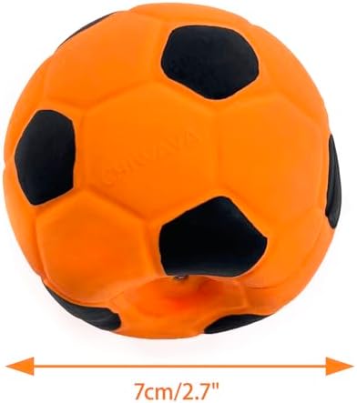 CHIWAVA 3PCS 2.7'' Squeak Latex Dog Toy Football Fetch Ball for Medium Dogs - Image 2