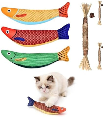6 Pack Catnip Toys for Indoor Cats, Interactive Cat Toys with Catnip, Chew Kicker, Cat Chew Toy for Adult Cats & Kitten by TAEAFER