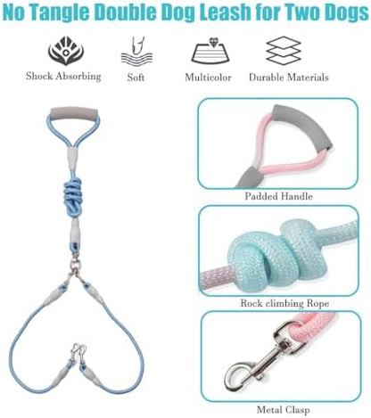 JiangYanus Double Dog Leash for Two Dogs Walking, No Tangle Dual Dog Leash - Image 2