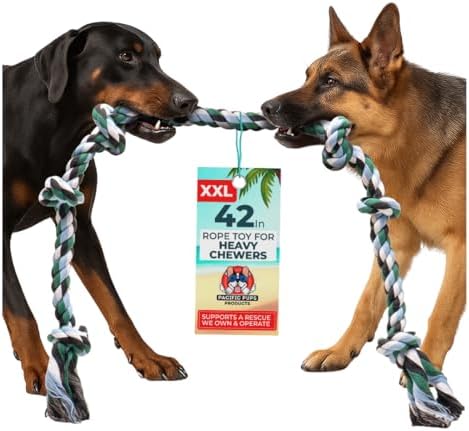 Pacific Pups Products Giant Dog Rope Toy, 42 Inch Tug of War Rope, Green by PacificPupsProducts