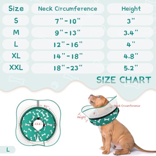 Supet Raised Inflatable Dog Cone Collar to Stop Licking, Soft Dog Cone Alternative After Surgery, Pet Neck Donut Collar for Small Medium Large Dogs - Image 6
