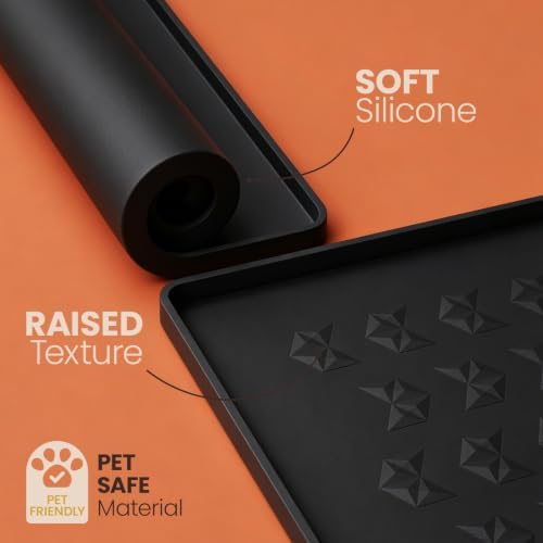 Waterproof Silicone Pet Feeding Mat, Dog Cat Food Water Bowl, Raised Edge - Image 4