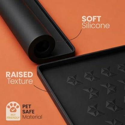 Waterproof Silicone Pet Feeding Mat, Dog Cat Food Water Bowl, Raised Edge - Image 4