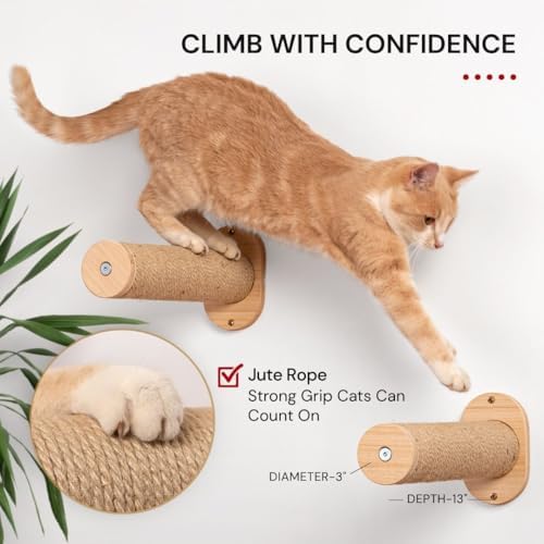 7 Ruby Road Cat Wall Steps - Wall Mounted Cat Climbing Steps - Image 3