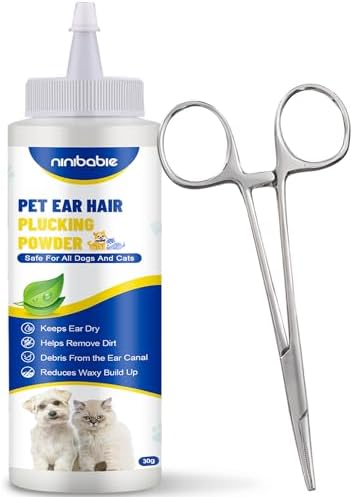 Upgraded Dog Ear Powder with 5.5 Inch Hair Removal Tool by Ninibabie