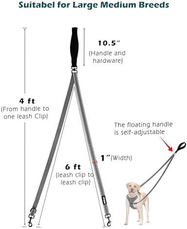 PetBonus Two Point Control Dog Leash, No Tangle Training Walking Leashes - Image 4