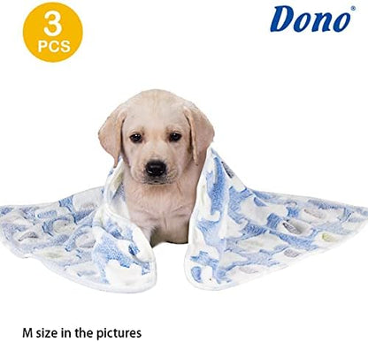 Dono 1 Pack 3 Dog Blankets, Soft Fluffy Fleece Pet Blanket Warm Sleep Mat Paw Print Design Puppy Kitten Throw Blanket Doggy Mat, Blanket for Dogs - Image 2