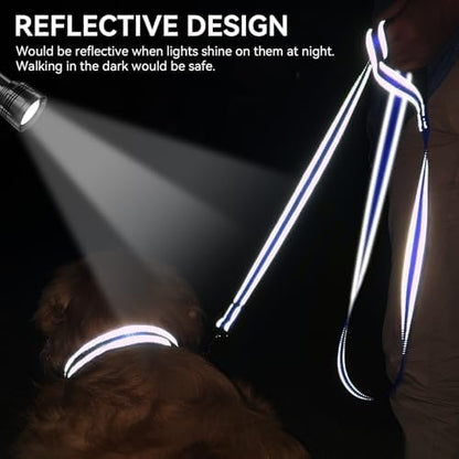 Joytale Reflective Dog Leash for Medium & Large Dogs, 6 FT x 1", Navy Blue - Image 4