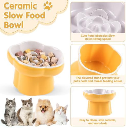 Cat Slow Feeder Bowl Set,1 Pcs Pastel Series Cat Plate for Dry and Wet Food - Image 6