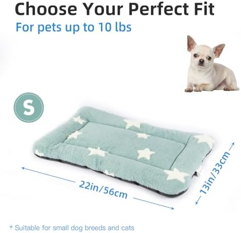 Mora Pets Cat Bed for Indoor Cats Washable Dog Crate Pad Cute Star Dog Bed Mat for Small Dogs Pet Kennel Pad for Cage Soft Flat Puppy Kitten Cushion for Sleeping Anti-Slip Blue 22 x 13 - Image 6