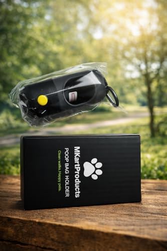 Portable Dog Poop Bag Dispenser with LED Flashlight, Refillable Waste Bag Holder with Carabiner Clip (Dark Gray) - Image 3