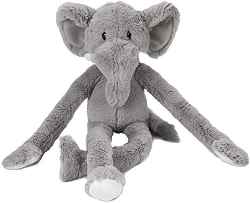 Multipet Swingin Safari 19-Inch Large Plush Elephant Dog Toy with Extra Long Arms and Legs with Squeakers by Multipet