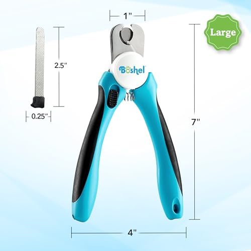 Boshel Large Dog Nail Clippers with Safety Guard to Avoid Over-Cutting Nails and Free Nail File, Razor Sharp Blades, Professional at Home Grooming - Image 2