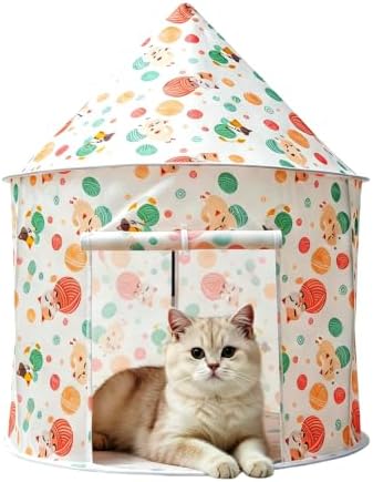 Cat Bad Pop Up Collapsible Yurt Tent, Pet Rest Hut for Indoor by ROIWUIE