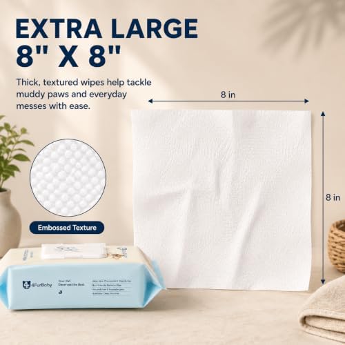 8" x 8" Dog Wipes for Paws and Butt, Unscented, 400 Count - Image 3