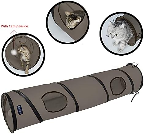 PetLike Cat Tunnel for Indoor Cats Collapsible Pop-up Pet Tube Peek Hole Hideaway Play Toys for Cats with Ball - Image 4
