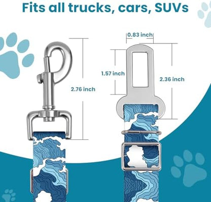 Adjustable pet cat and Dog car seat Belt，The Lanyard is Flexible and Adjustable from 20 to 33 inches(sea Wave) - Image 3