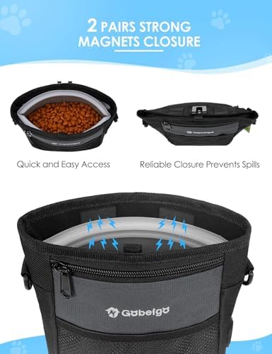 Gobeigo 4 Cup Dog Treat Pouch with Silicone Insert Bag& Clicker(Gray) - Image 3