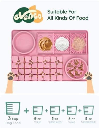 Slow Feeder Bowl for Dogs and Cats, Silicone Lick Mat & Snuffle Mat with Suction Cups - Interactive Puzzle Feeder, Slow Eating, Keep Busy and Reduce Vomiting (15.75" x 10.5" Pink) - Image 4