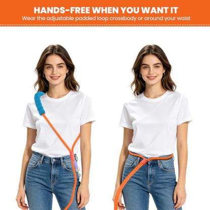 Double Dog Leash, Hands Free Dog Leash Set w/Sponge Handle, Adjustable 4.9-9.8ft for Walking Jogging Running Training, Multifunctional Handheld Crossbody Waist for Small Medium Dogs - Image 7