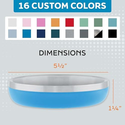 Master Pet Supply Stainless Steel Cat Bowls 9 oz Heavy Duty True Blue - Image 5