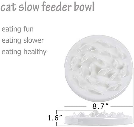 Lorde Slow Feeder Cat Bowls, Ceramic Fun Slow Feed Interactive Bloat Stop Puzzle Cat Bowl Healthy Eating Diet Pet Dog Slow Feeding Bowls… - Image 2