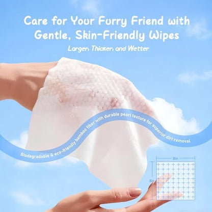 Pet Wipes for Dogs and Cats, Deodorizing Dog Cleaning Wipes with Coconut Extract, Extra Thick Hypoallergenic Dog Wipes for Paws and Butt Ears Eyes Coats, 100 Count - Image 5