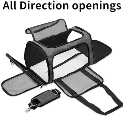 Soft-Sided Cat/Dog/Pet Carrier, Collapsible Pets Travel Carriers - Image 2