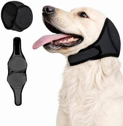 Dog Ear Muffs Noise Protection, Waterproof Calming Dog Ear Wrap for Anxiety Relief, No Shake Ear Flap Cover Snood Hoodie for Hematoma Recovery, Bathing, Grooming & Fireworks by Unknown