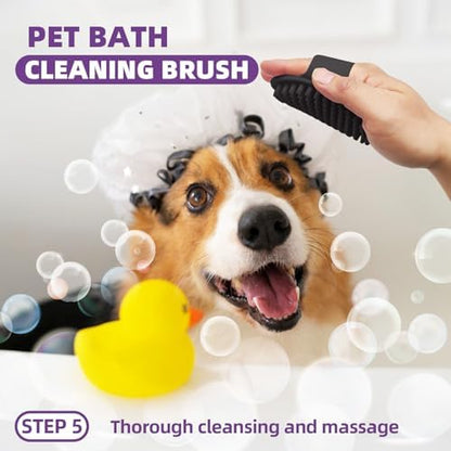 Dog Brush for Shedding, 7 PCS Dog Grooming Brush Kit Including Undercoat Rake, Slicker Brush, Dematting Comb, Nail Clipper, Bath Brush for Long & Short Haired Dogs, Cats - Purple - Image 6