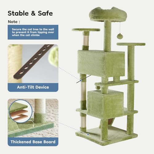 DUMOS 54-inch Cat Tree Tower with Scratching Posts, Indoor Use - Image 6