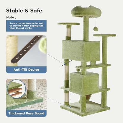 DUMOS 54-inch Cat Tree Tower with Scratching Posts, Indoor Use - Image 6