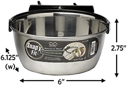 MidWest Homes for Pets Snap'y Fit Stainless Steel Food or Water Bowl, Holds 1 Quart, Mounts to Wire Crates, No-Tip Design, Rust-Resistant, for Dogs and Cats - Image 2