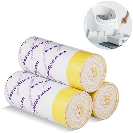 PetPivot Replacement Litter Box Liners for PetPivot AutoScooper 11 Open Top Automatic Cat Litter Box, 3 Rolls, 60 Bags by PetPivot