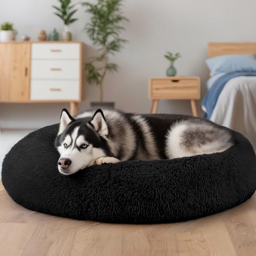 Extra Large Dog Beds, 36in Human Dog Anxiety Relief Comfort Bed (Black) - Image 5