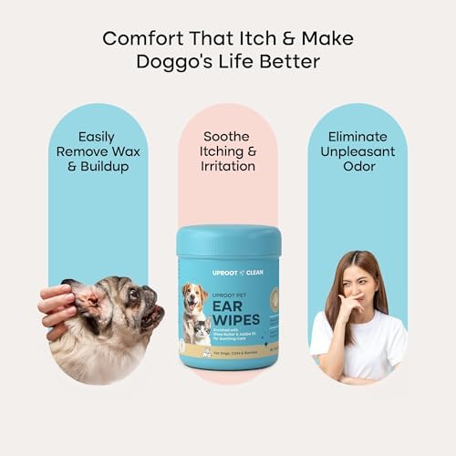Uproot Clean Cat & Dog Ear Cleaner Finger Wipes: Natural, Disposable, 50ct - Image 4